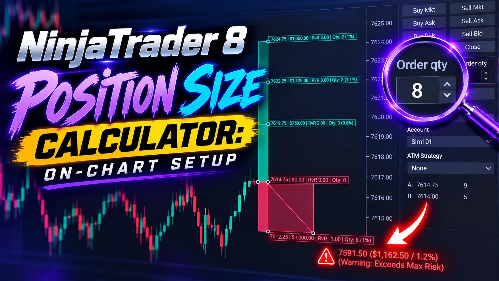 Featured image for “NinjaTrader 8 Position Size Calculator: On-Chart Setup”