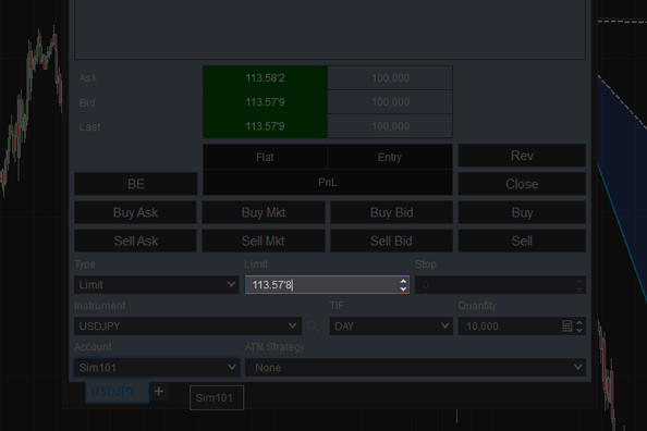 Mouse Button for live market price