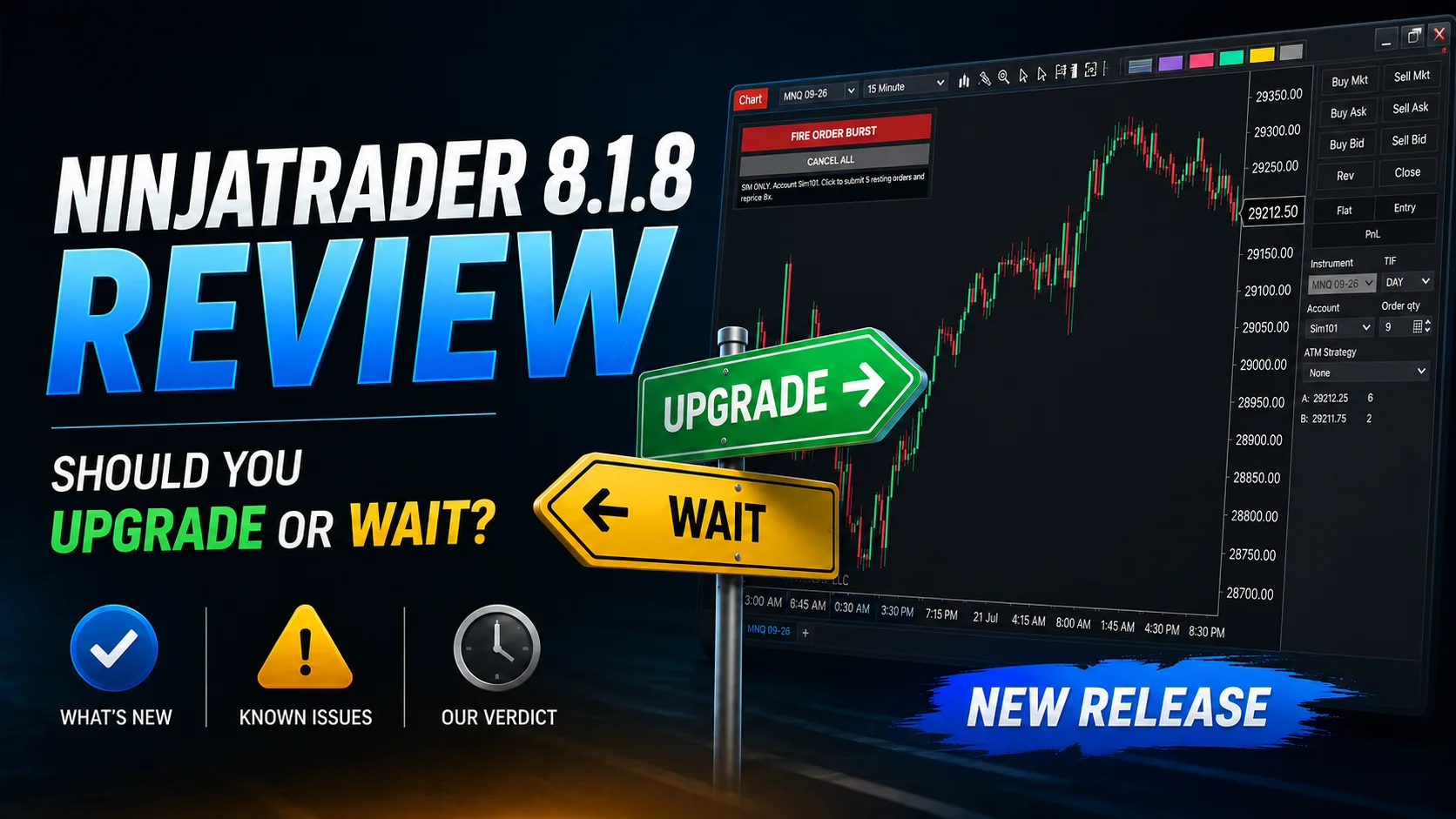 Featured image for “NinjaTrader 8.1.8 Review: Should You Upgrade or Wait?”