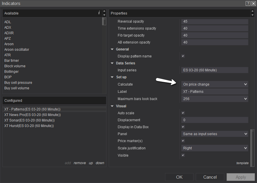 on price change screen to help prevent slowdowns in ninjatrader