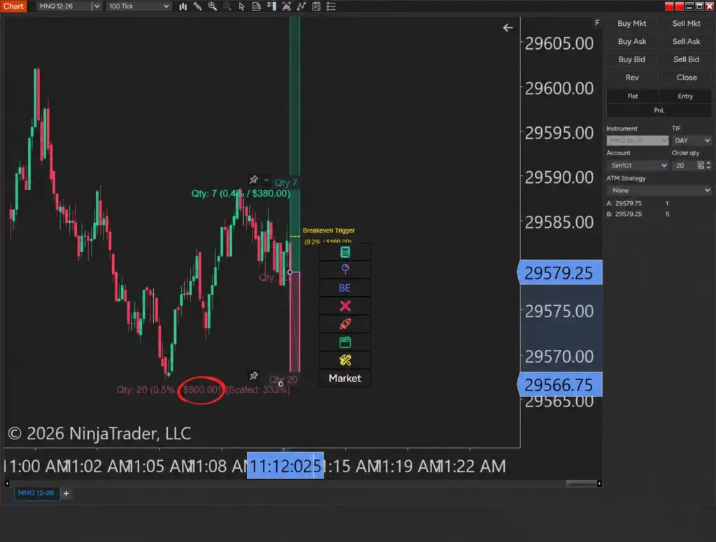 Position Tool Showing Fixed Risk