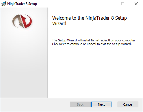 Step 2 - Welcome to NinjaTrader 8 Installer